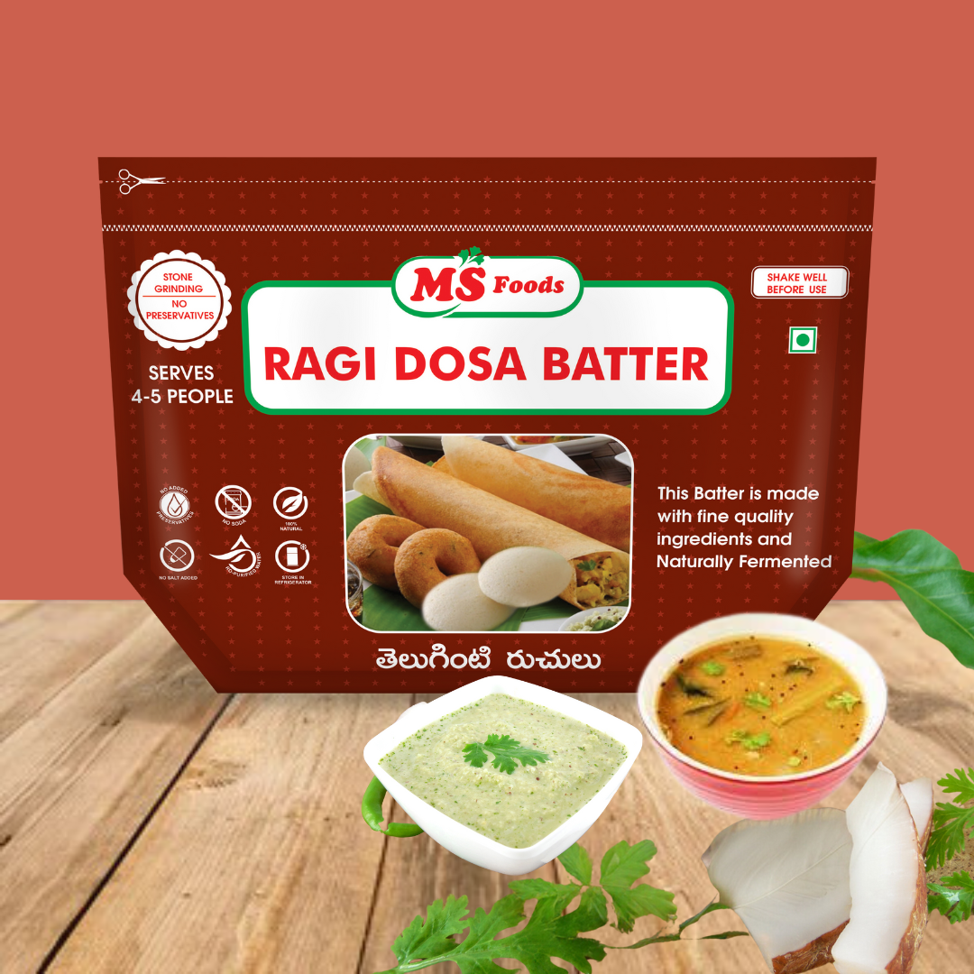 Ragi dosa Batter (1kg) with Sambar and Chutney